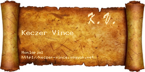 Keczer Vince névjegykártya